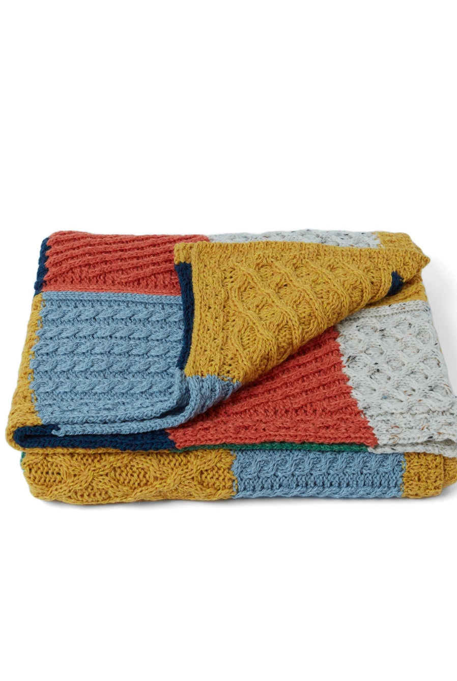 Aran Patchwork-Decke Bunt