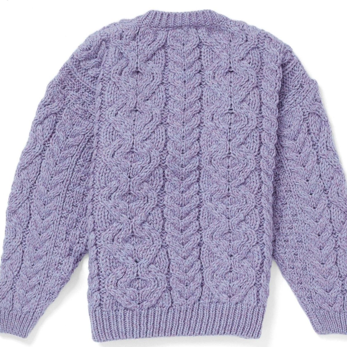 Kinder Aran Strickjacke lavendel - Ankerherz Verlag