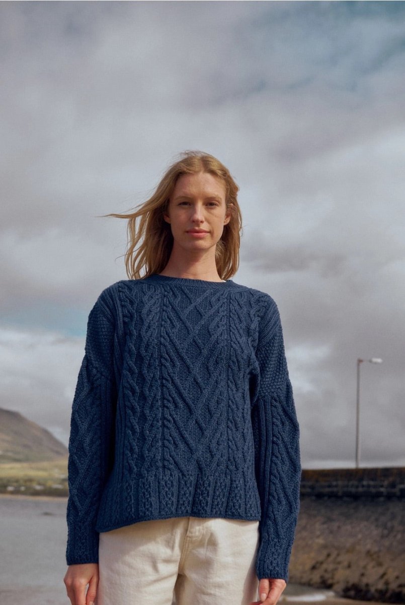 Oversize irischer Aran Strickpullover - Ankerherz Verlag